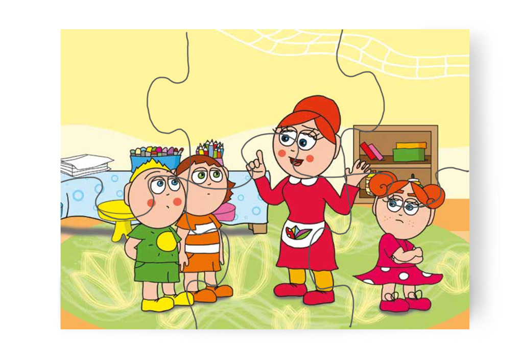 Óvónéni megvédi Klára rajzát – Klára rajzol puzzle, 6 darab [TC12-14-P06]