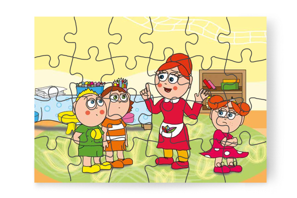 Óvónéni megvédi Klára rajzát – Klára rajzol puzzle, 24 darab [TC12-14-P24]