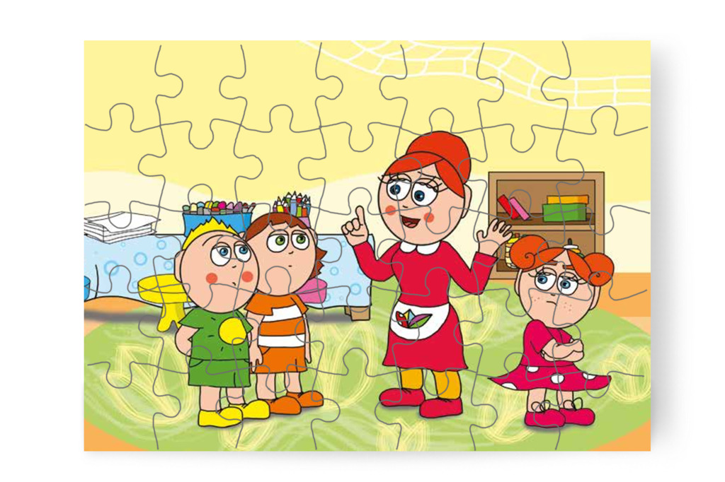 Óvónéni megvédi Klára rajzát – Klára rajzol puzzle, 35 darab [TC12-14-P35]