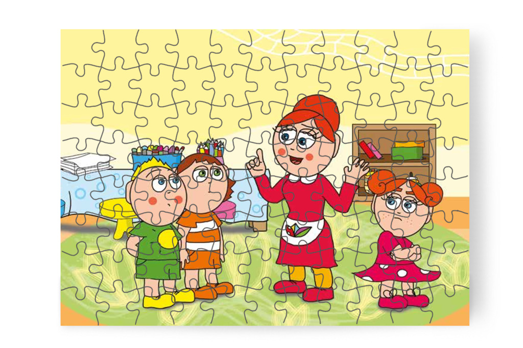 Óvónéni megvédi Klára rajzát – Klára rajzol puzzle, 88 darab [TC12-14-P88]