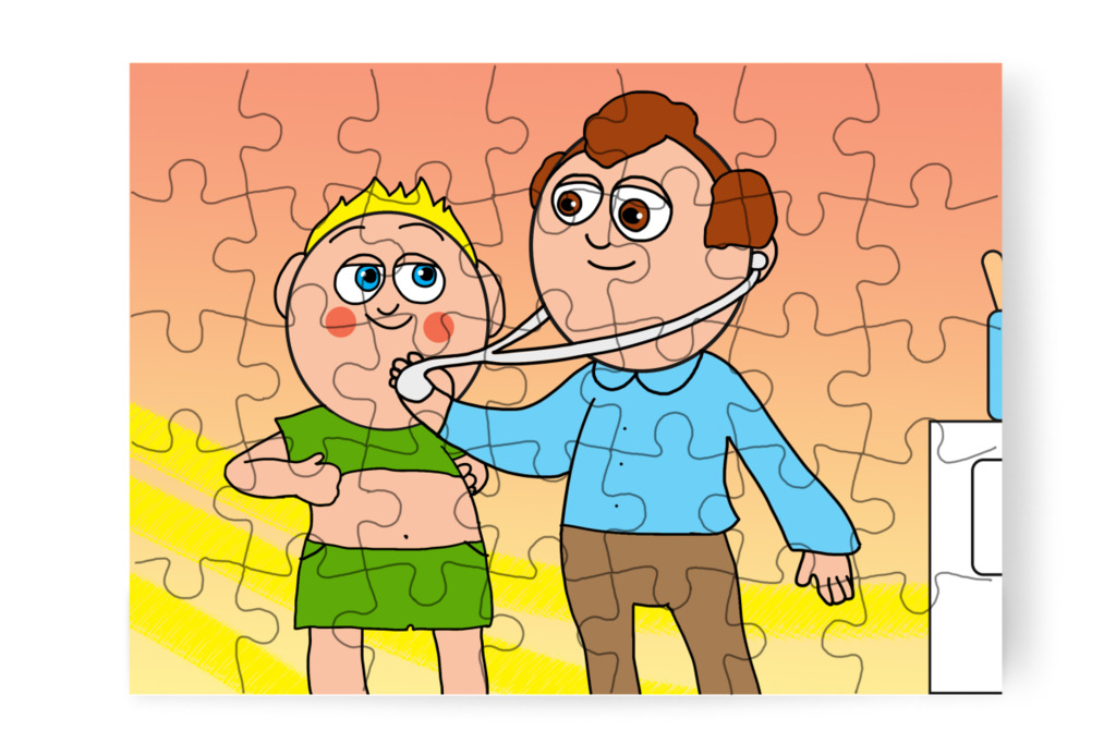 Bátran megy a gyermekorvoshoz – Patrik és a hajvágás puzzle, 35 darab [TC44-02-P35]