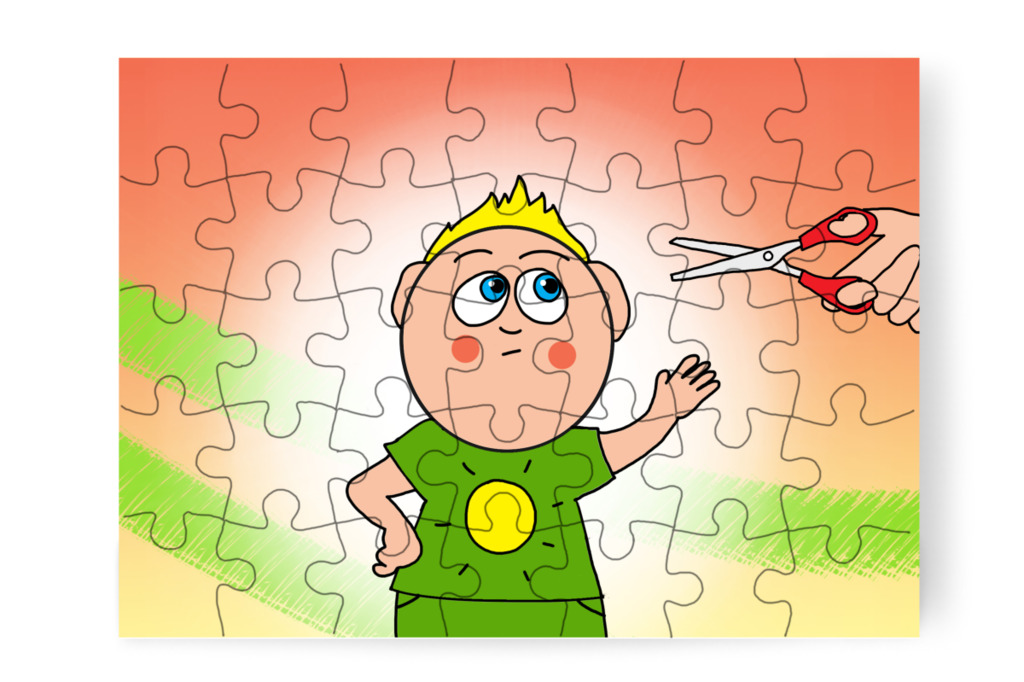 Egyedül a hajvágást nem szereti – Patrik és a hajvágás puzzle, 35 darab [TC44-06-P35]