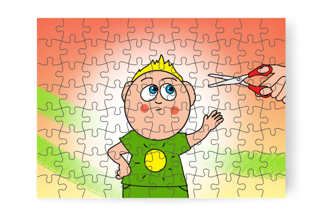 Egyedül a hajvágást nem szereti – Patrik és a hajvágás puzzle, 88 darab [TC44-06-P88]