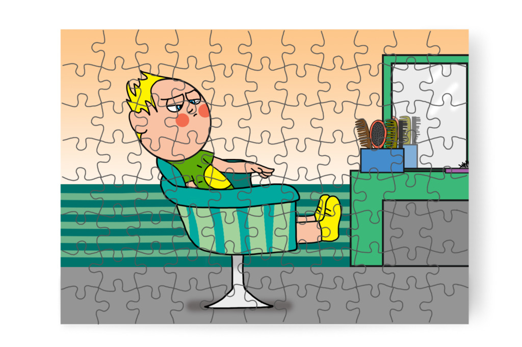 Nehezen ül egy helyben – Patrik és a hajvágás puzzle, 88 darab [TC44-08-P88]