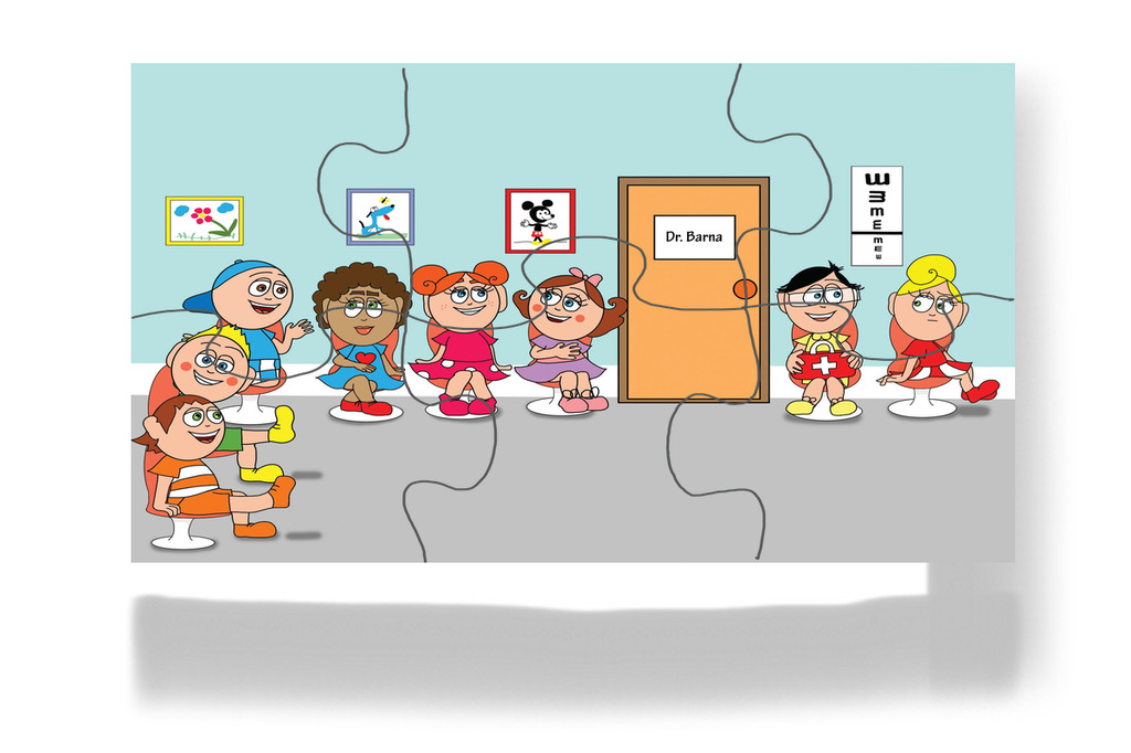 A gyerekek a váróteremben – Kata és a doktor bácsi puzzle, 6 darab [TC08-08-P06]