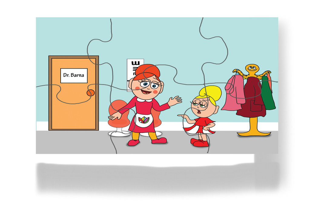 Óvónéni meghallgatja Kata félelmét – Kata és a doktor bácsi puzzle, 6 darab [TC08-11-P06]
