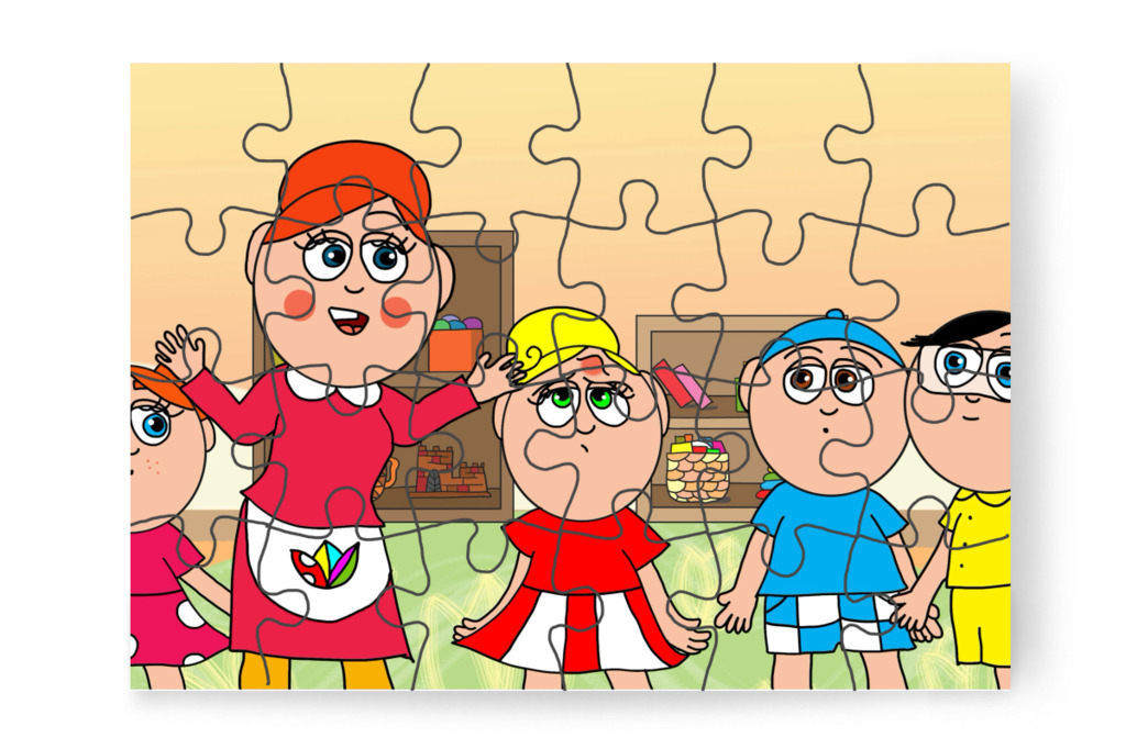 Óvónéni behívja a gyerekeket – Ádám és az elveszett Mikulás-csomag puzzle, 24 darab [TC48-16-P24]
