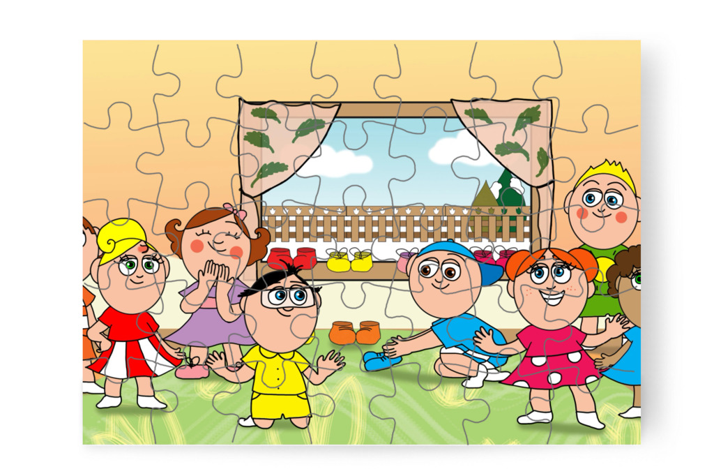 A cipőket az ablak alá teszik – Ádám és az elveszett Mikulás-csomag puzzle, 35 darab [TC48-18-P35]
