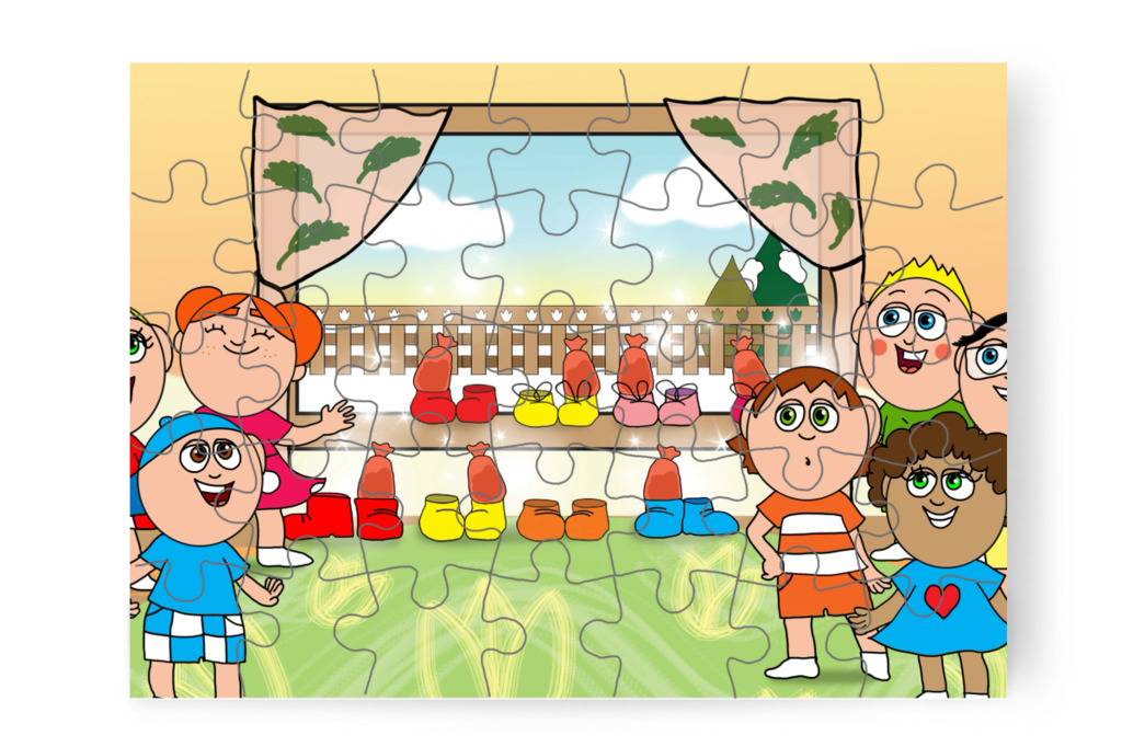 Ádám cipője üres marad – Ádám és az elveszett Mikulás-csomag puzzle, 35 darab [TC48-19-P35]