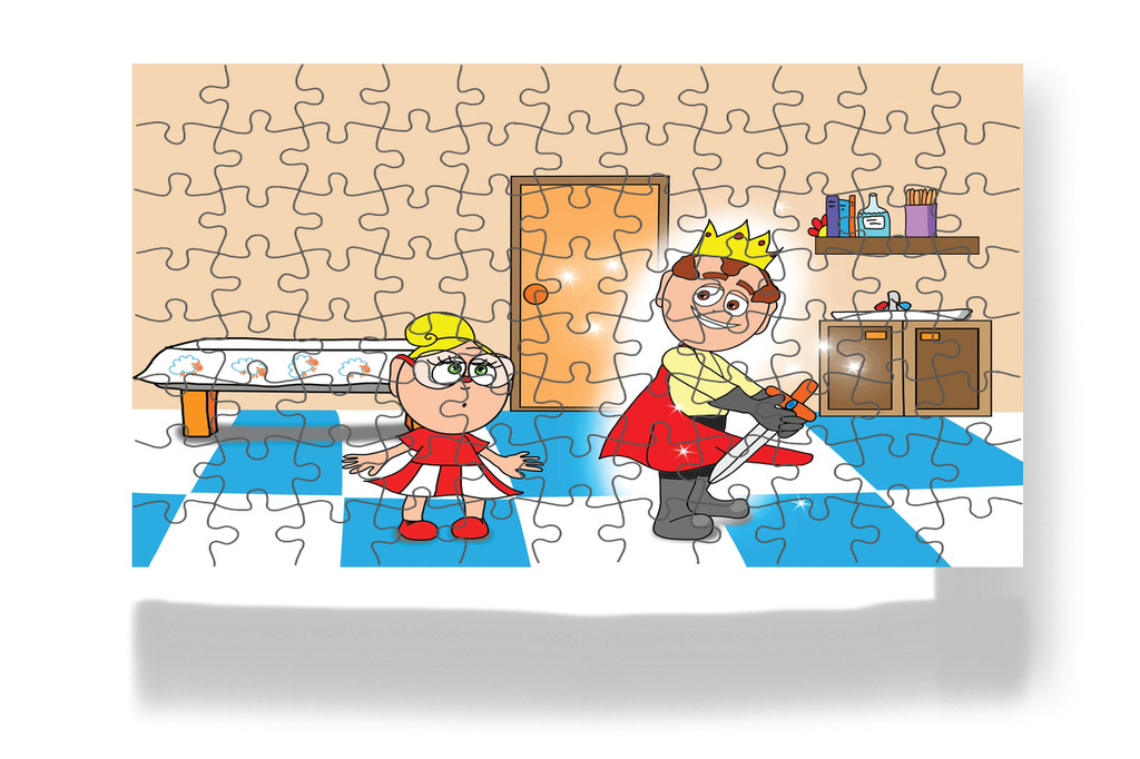 Kata hős királyfinak látja a doktort – Kata és a doktor bácsi puzzle, 88 darab [TC08-18-P88]