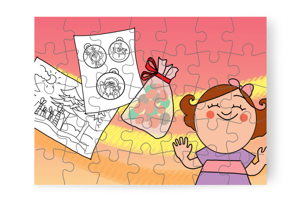 Mindenhol keresik az ajándékot – Ádám és az elveszett Mikulás-csomag puzzle, 35 darab [TC48-21-P35]