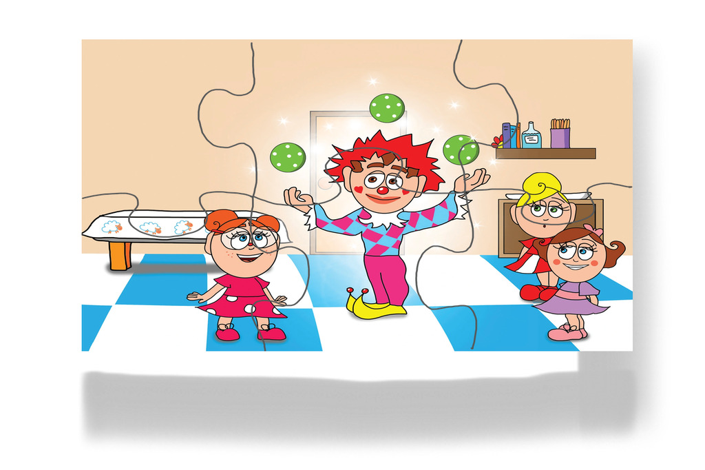 Klára bohócnak látja a doktort – Kata és a doktor bácsi puzzle, 6 darab [TC08-20-P06]