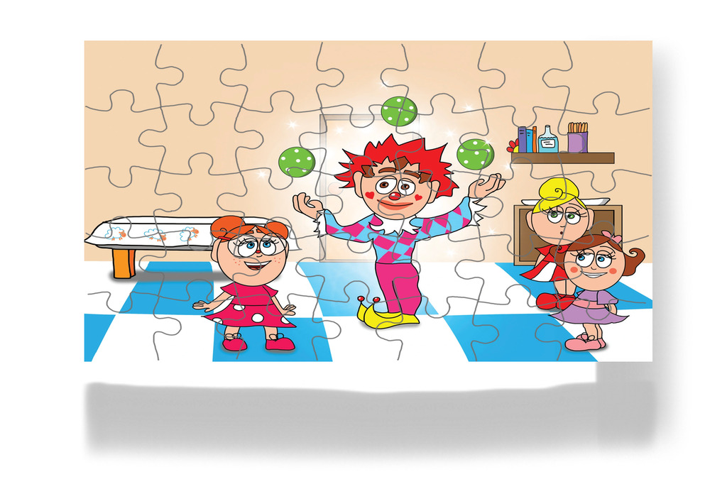Klára bohócnak látja a doktort – Kata és a doktor bácsi puzzle, 35 darab [TC08-20-P35]