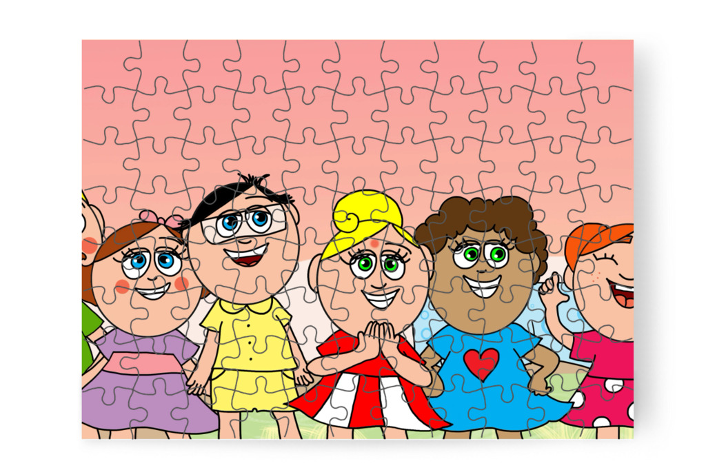 A gyerekek ajándékot készítenek – Ádám és az elveszett Mikulás-csomag puzzle, 88 darab [TC48-27-P88]