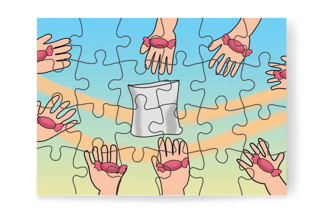 Mindenki ad egy kis édességet – Ádám és az elveszett Mikulás-csomag puzzle, 24 darab [TC48-28-P24]