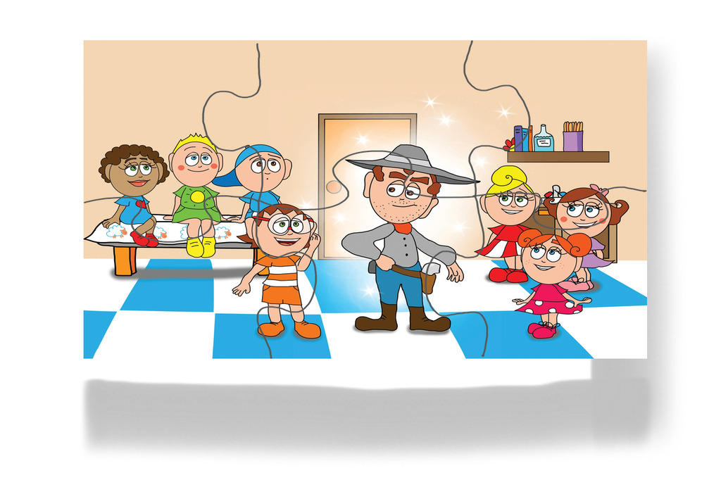 Ádám cowboynak látja a doktort – Kata és a doktor bácsi puzzle, 6 darab [TC08-24-P06]