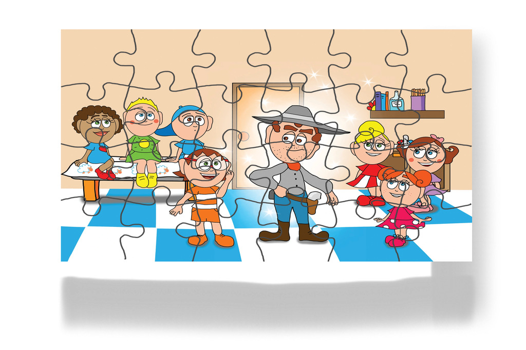 Ádám cowboynak látja a doktort – Kata és a doktor bácsi puzzle, 24 darab [TC08-24-P24]