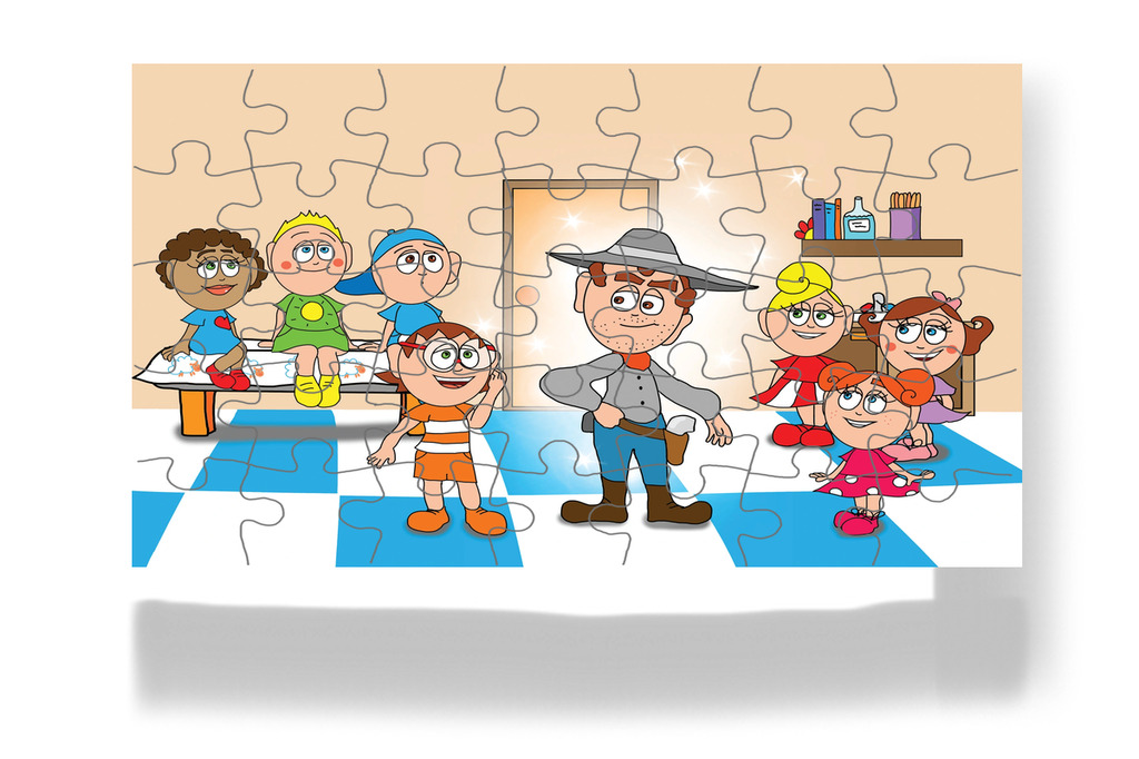 Ádám cowboynak látja a doktort – Kata és a doktor bácsi puzzle, 35 darab [TC08-24-P35]