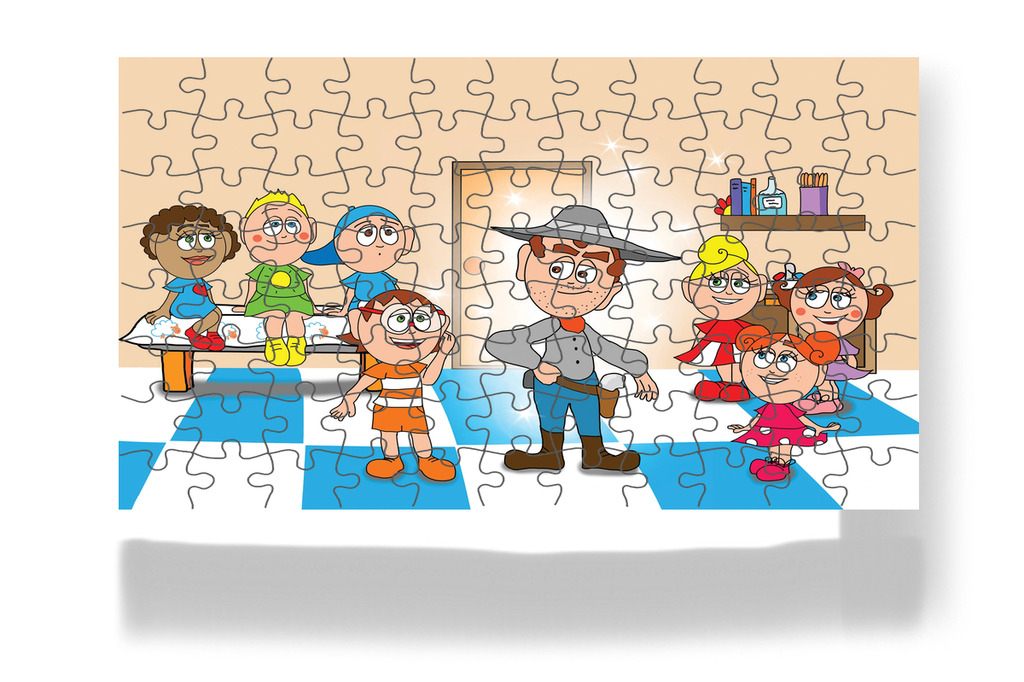 Ádám cowboynak látja a doktort – Kata és a doktor bácsi puzzle, 88 darab [TC08-24-P88]