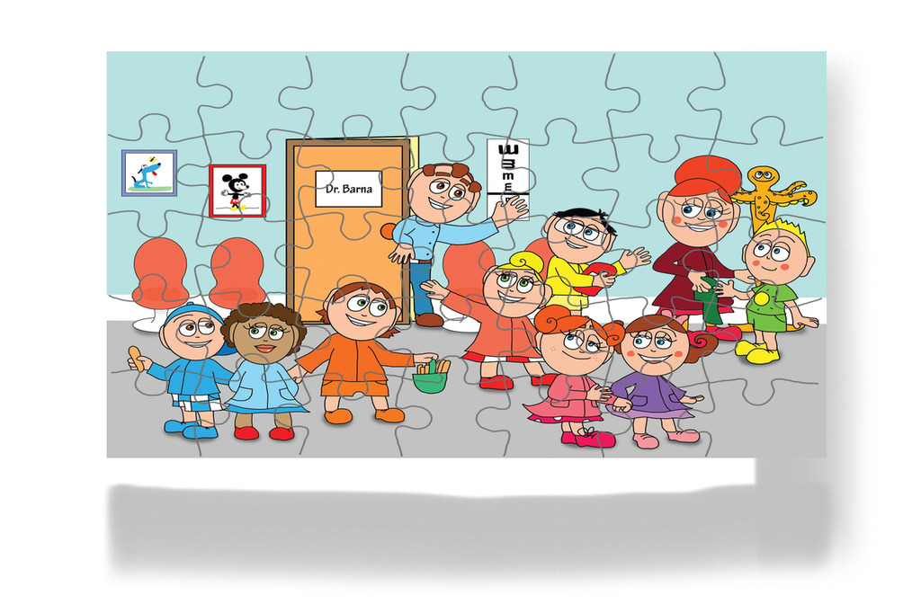 Spatulákat kapnak ajándékba – Kata és a doktor bácsi puzzle, 35 darab [TC08-26-P35]