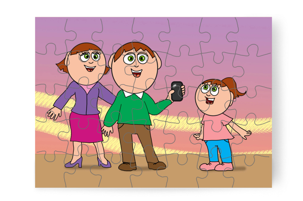 Izabella saját telefont kapott – Ádám és a mobiltelefon puzzle, 35 darab [TC43-07-P35]