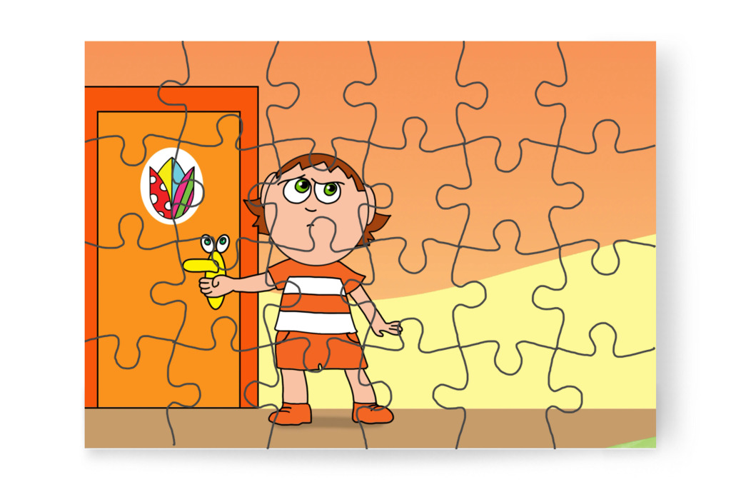 Ádám szomorúan kimegy – Ádám és az elveszett Mikulás-csomag puzzle, 24 darab [TC48-25-P24]