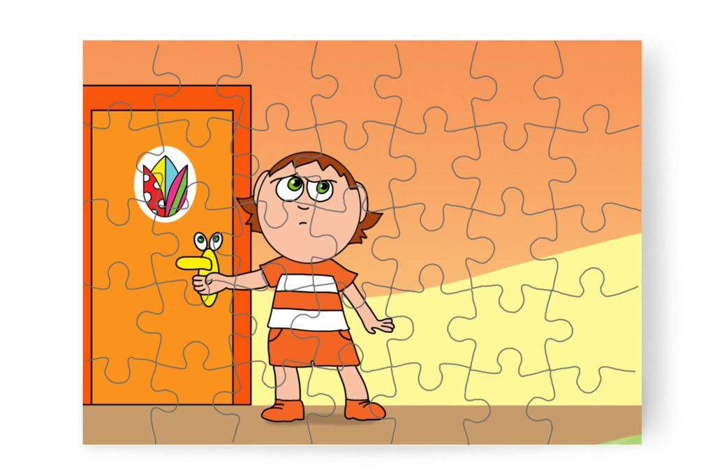 Ádám szomorúan kimegy – Ádám és az elveszett Mikulás-csomag puzzle, 35 darab [TC48-25-P35]