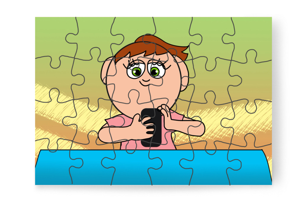 Játék a lecke után – Ádám és a mobiltelefon puzzle, 24 darab [TC43-08-P24]