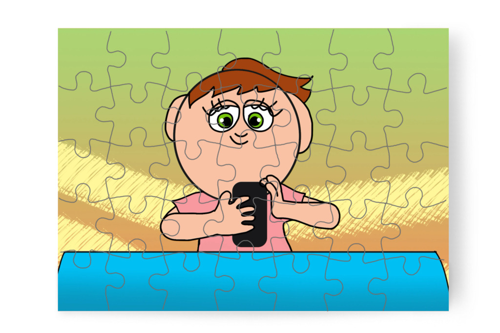 Játék a lecke után – Ádám és a mobiltelefon puzzle, 35 darab [TC43-08-P35]