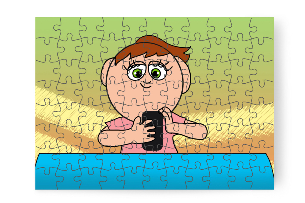 Játék a lecke után – Ádám és a mobiltelefon puzzle, 88 darab [TC43-08-P88]