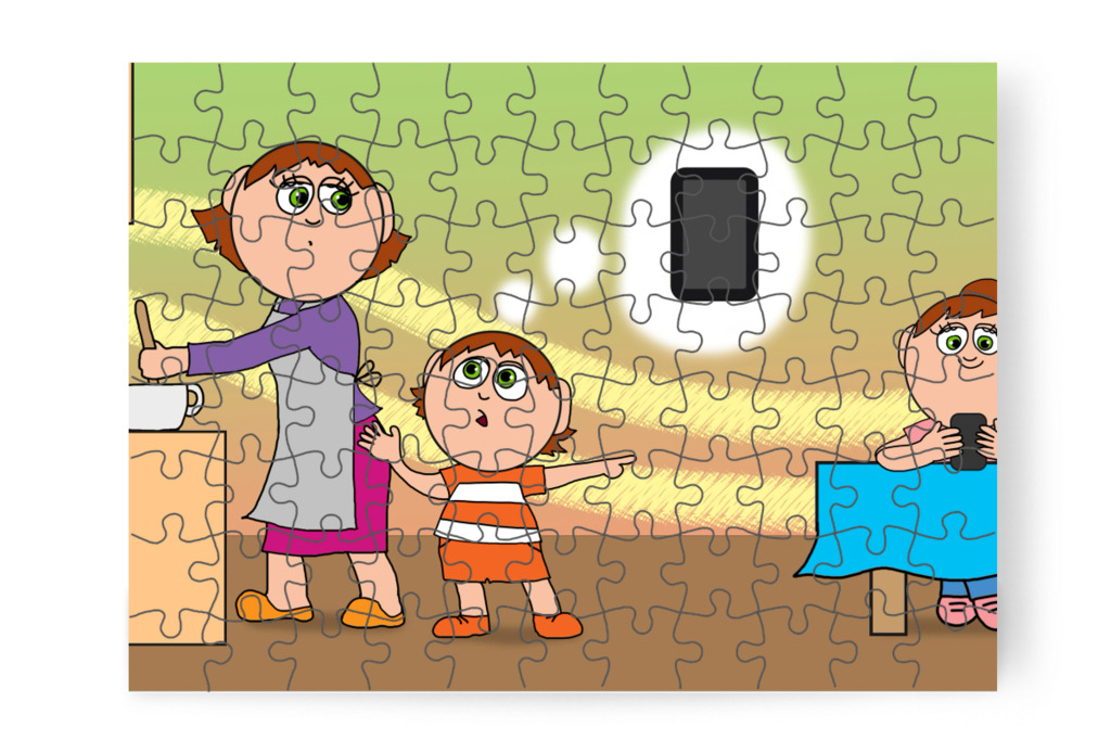 Ádám is telefont szeretne – Ádám és a mobiltelefon puzzle, 88 darab [TC43-09-P88]