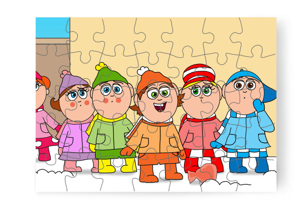 Ádám meglátja az elveszett csomagot – Ádám és az elveszett Mikulás-csomag puzzle, 35 darab [TC48-34-P35]