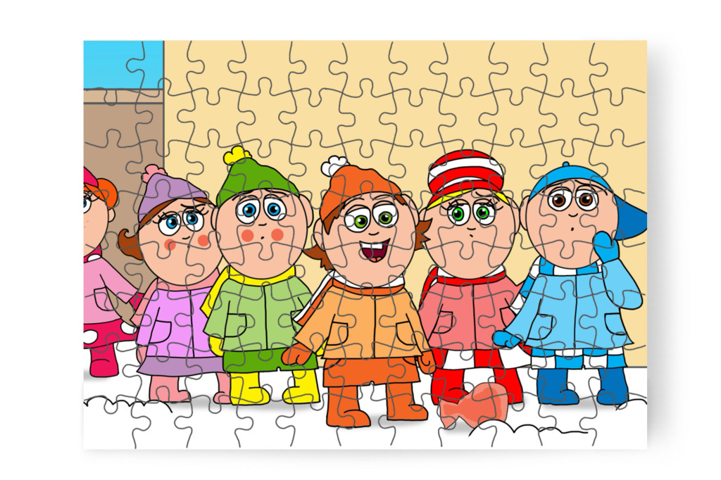 Ádám meglátja az elveszett csomagot – Ádám és az elveszett Mikulás-csomag puzzle, 88 darab [TC48-34-P88]