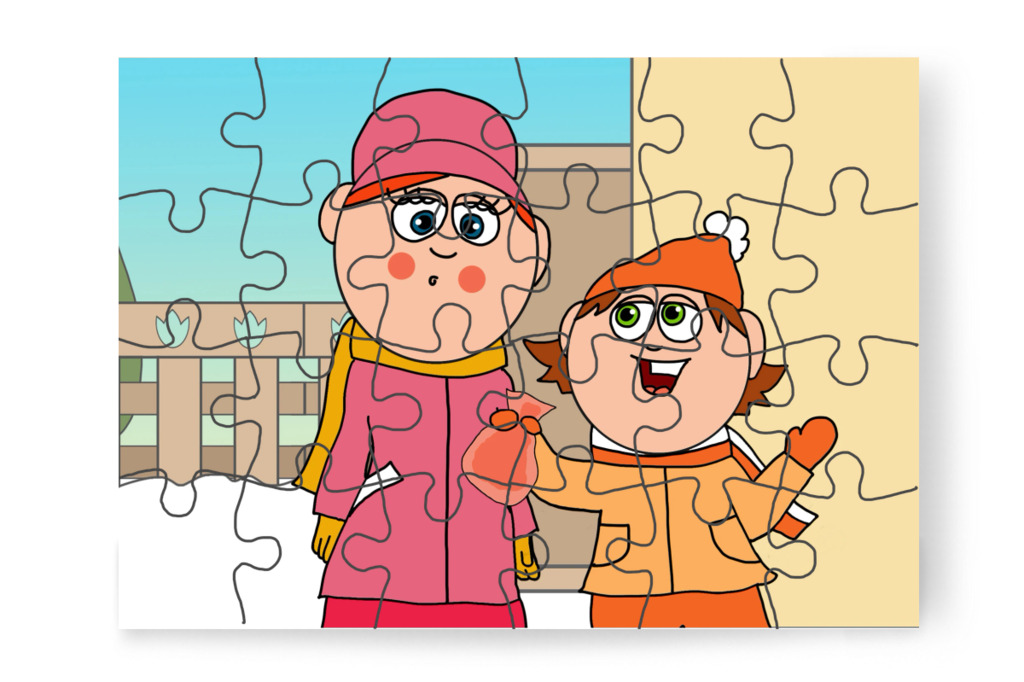 Ádám odaadja Óvónéninek – Ádám és az elveszett Mikulás-csomag puzzle, 24 darab [TC48-36-P24]