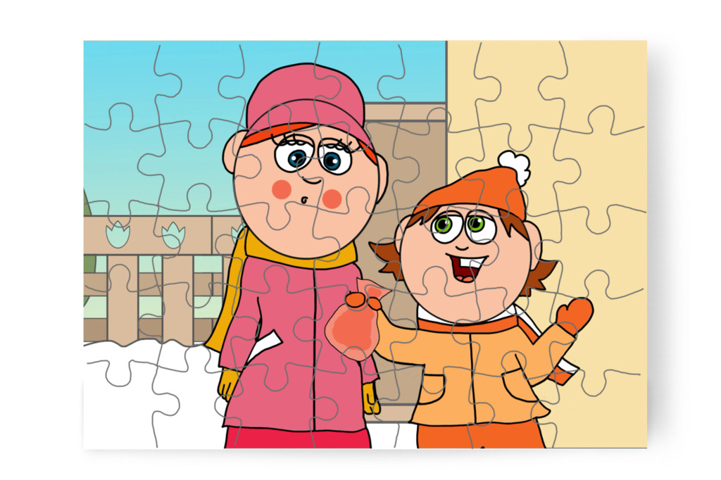 Ádám odaadja Óvónéninek – Ádám és az elveszett Mikulás-csomag puzzle, 35 darab [TC48-36-P35]