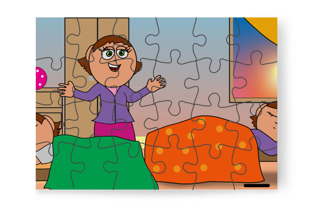 Anya reggel felébreszti Ádámot – Ádám és a mobiltelefon puzzle, 24 darab [TC43-14-P24]