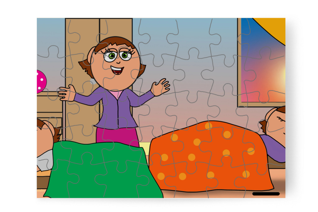 Anya reggel felébreszti Ádámot – Ádám és a mobiltelefon puzzle, 35 darab [TC43-14-P35]