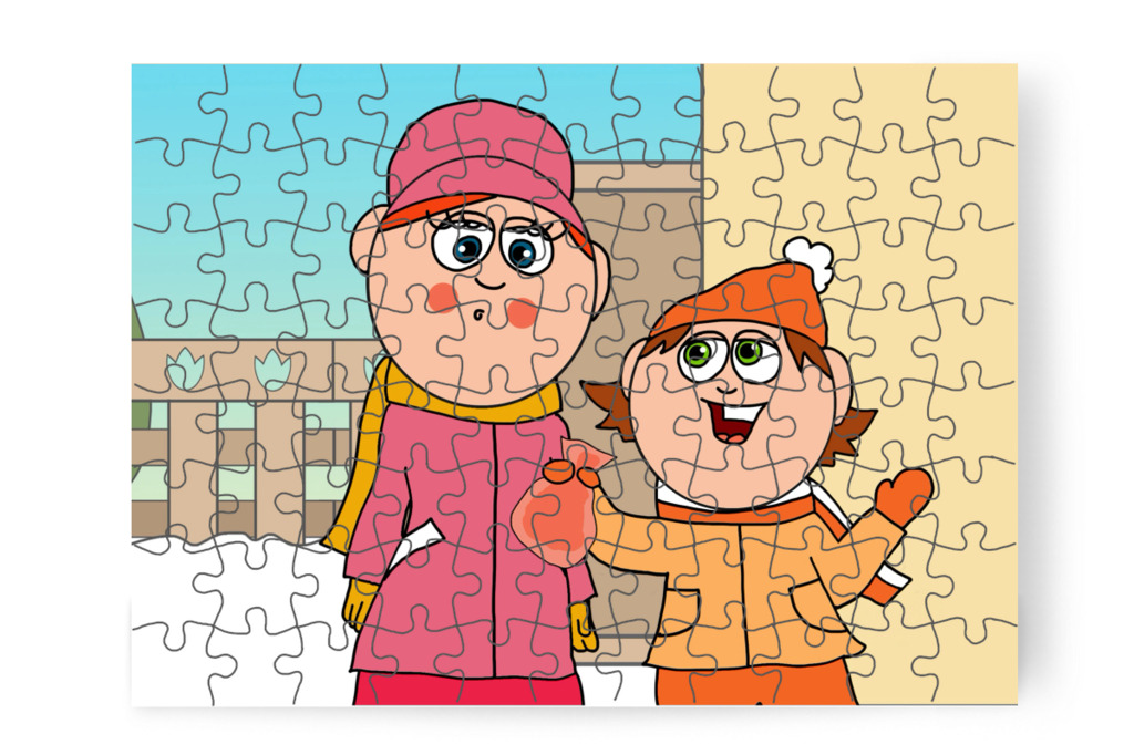 Ádám odaadja Óvónéninek – Ádám és az elveszett Mikulás-csomag puzzle, 88 darab [TC48-36-P88]