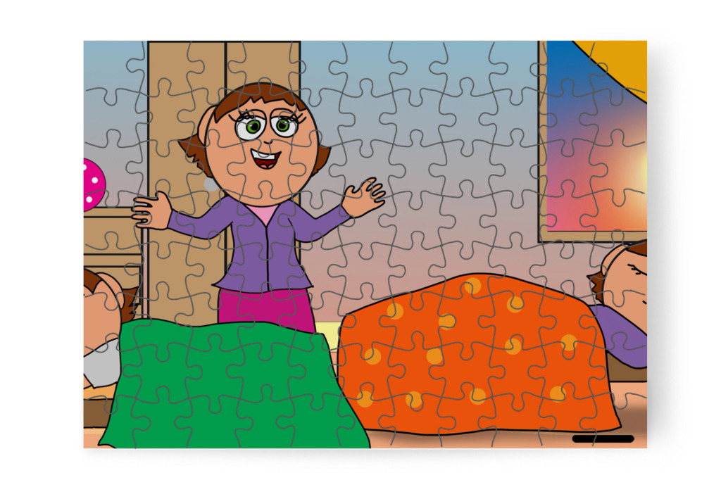 Anya reggel felébreszti Ádámot – Ádám és a mobiltelefon puzzle, 88 darab [TC43-14-P88]