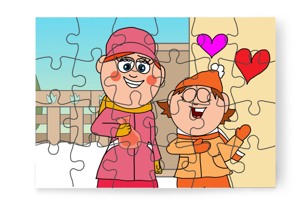 A barátok szeretete a legszebb ajándék – Ádám és az elveszett Mikulás-csomag puzzle, 24 darab [TC48-37-P24]