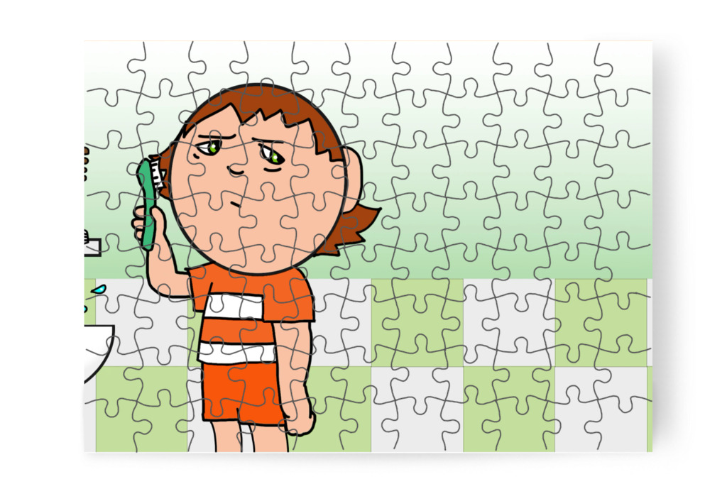 Ádám álmosan készülődik – Ádám és a mobiltelefon puzzle, 88 darab [TC43-15-P88]