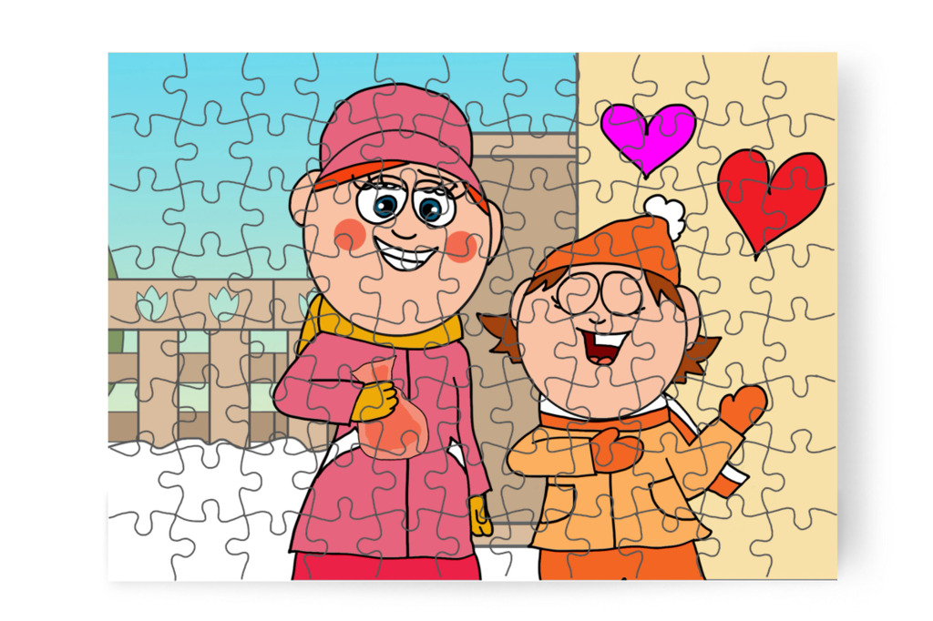 A barátok szeretete a legszebb ajándék – Ádám és az elveszett Mikulás-csomag puzzle, 88 darab [TC48-37-P88]