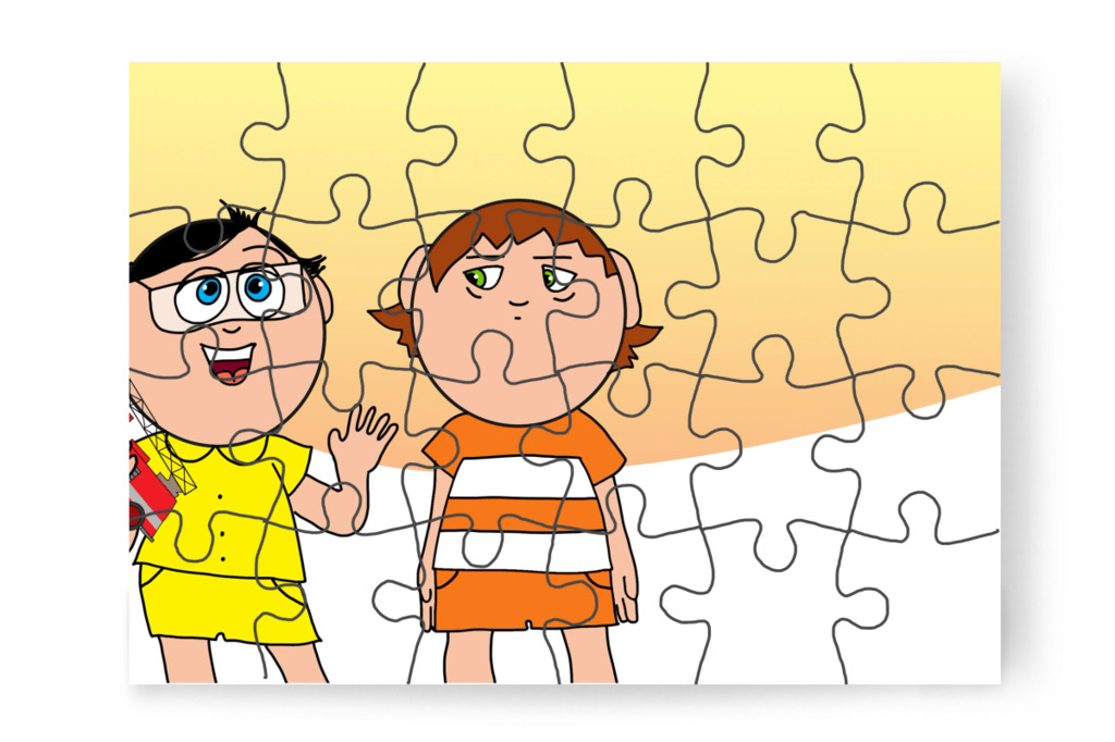 Tamás autózni hívja – Ádám és a mobiltelefon puzzle, 24 darab [TC43-17-P24]