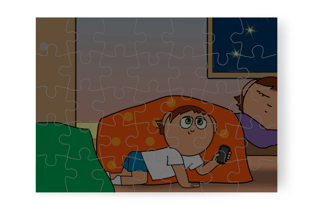 Este újra a telefonért nyúl – Ádám és a mobiltelefon puzzle, 35 darab [TC43-20-P35]