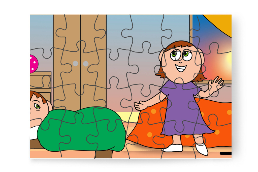 Fáradtan indul az óvodába – Ádám és a mobiltelefon puzzle, 24 darab [TC43-22-P24]