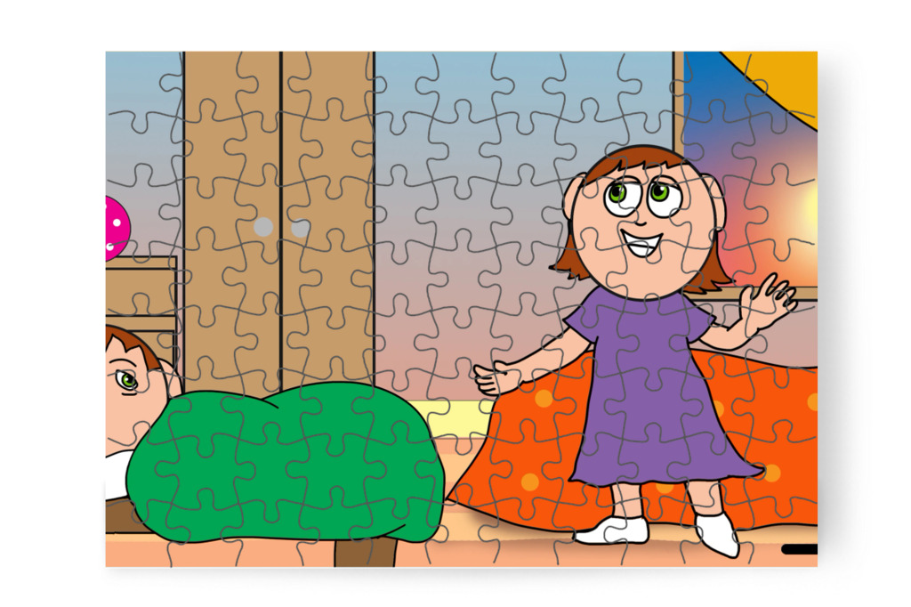 Fáradtan indul az óvodába – Ádám és a mobiltelefon puzzle, 88 darab [TC43-22-P88]