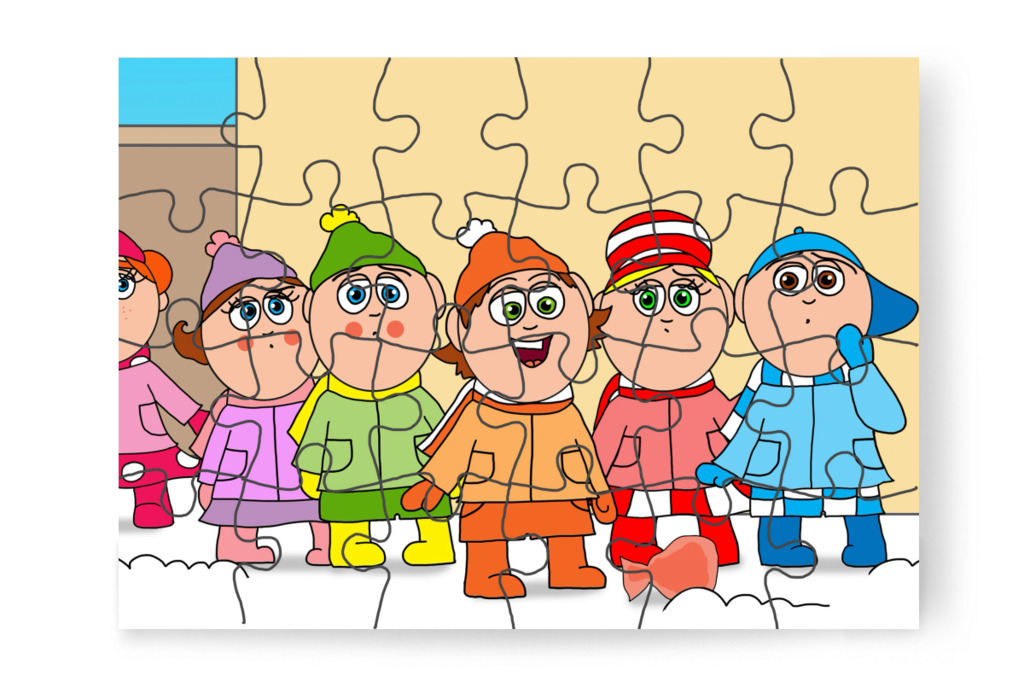 Ádám meglátja az elveszett csomagot – Ádám és az elveszett Mikulás-csomag puzzle, 24 darab [TC48-34-P24]