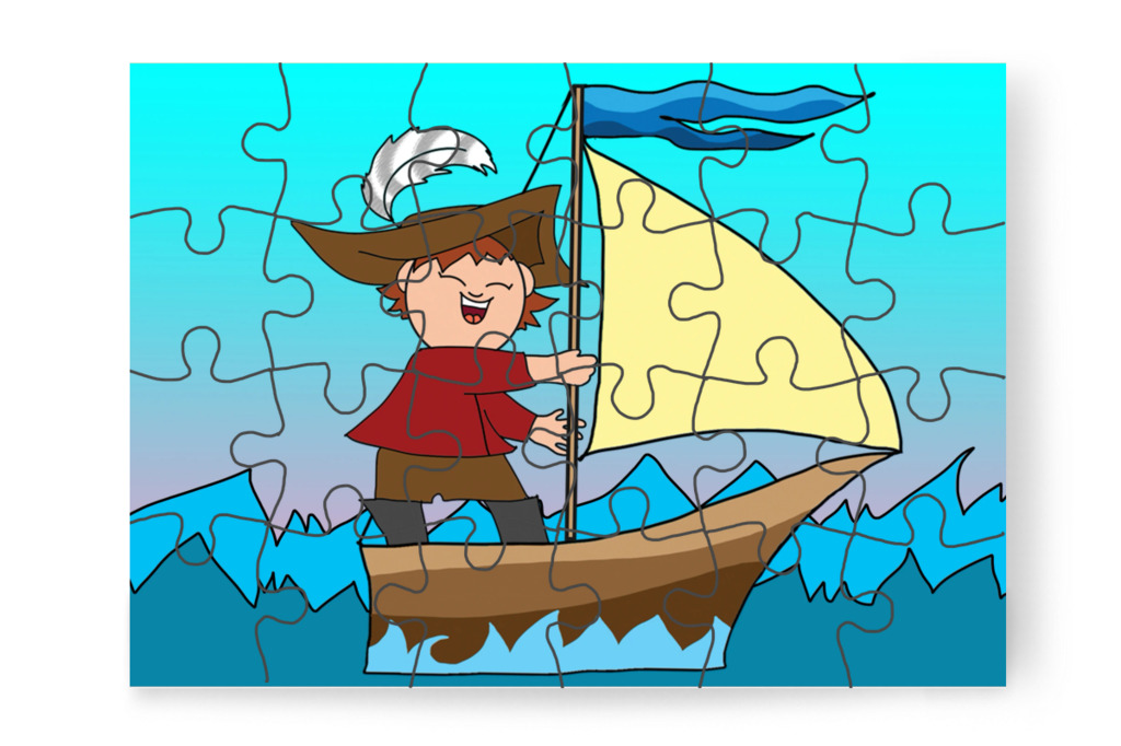 Ádám a kalózos előadást várja – Ádám és a mobiltelefon puzzle, 24 darab [TC43-30-P24]