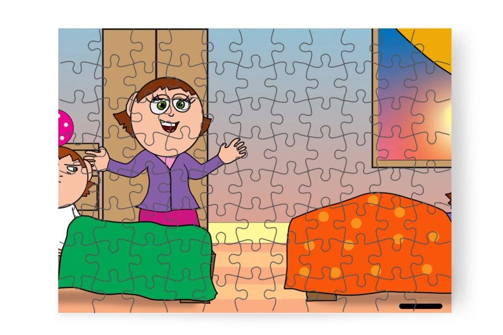 Újabb álmos reggel – Ádám és a mobiltelefon puzzle, 88 darab [TC43-31-P88]