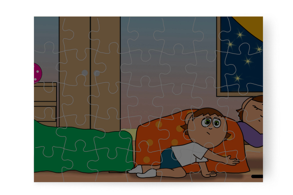 Bánatában ismét a telefonért nyúl – Ádám és a mobiltelefon puzzle, 35 darab [TC43-35-P35]